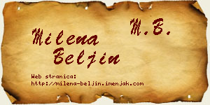 Milena Beljin vizit kartica